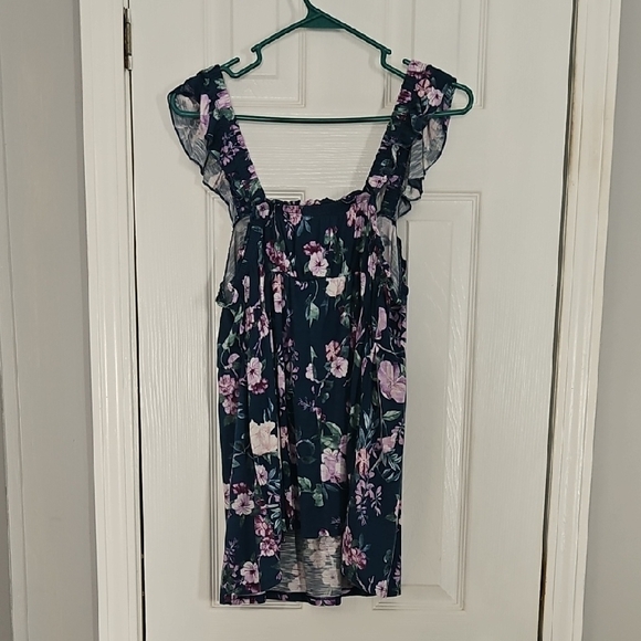 Torrid Blue Ruffled Sleeveless Tank Top - Picture 9 of 11